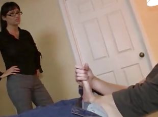 Angie Nior is super mad ad her son so she gives him a blowjob as pu...