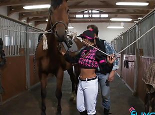 Tera Joy riding horse on farm