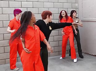 Phoenix Askani abuses lesbian inmate Odile with hardcore fingering