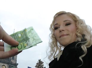 gammal, par, pov, blond, action, äldre