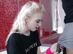 Blonde chick Chloe Cherry makes a black cock disappear in her cunt