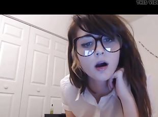 óculos, adolescente, jovem18, webcam, sozinho