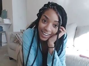 Sexy ebony masturbating on cam