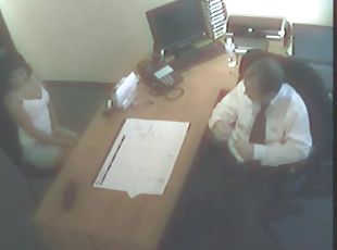 Awesome steamy office sex caught on tape with a gorgeous brunette