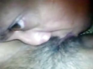 Indian gf gets her hairy pussy licked wet after sucking fat cock