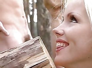 Super Hot Blonde Russian Babe Sucks Cock Outdoors