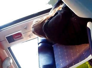 Video voyeur train from two hot brunette