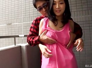 Ichinose Miki attacked by a guy for an amazing outdoor blowjob