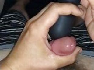 Vibrator, hand and precum leads to OH YES, OH FUCK YEAH, OH YEAH as my cum explodes in my hand