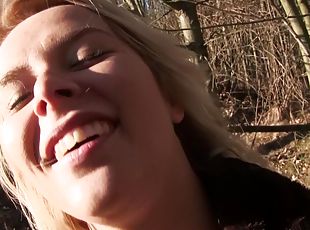 Euro Blonde Bangs Outdoors 2 - public park sex with pawg blonde Nik...