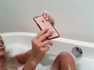 Sexually attractive nymph hot solo in bathtub scene