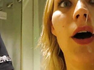 German Blonde Teen Getting Fat Facial In Public