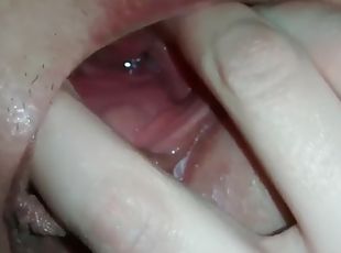 Squirting cum out of my ass and using a butt plug