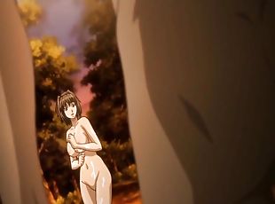 tettone, gangbang, spruzzi-di-sperma, anime, manga, tettone-busty, foresta