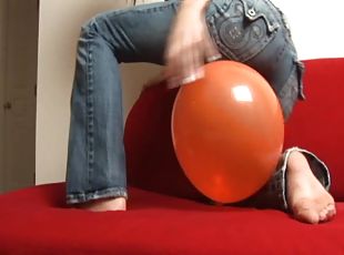 Addison Plays With A Balloon In Amateur Scene