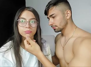 amador, chupanços, adolescente, latina, casal, beijando, namorada, jovem18, webcam, engraçado