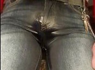 Desperate Rewetting and Cumming in my Tight Jeans after Edging All ...