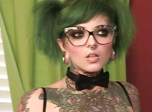 briller, skønheder, hardcore, par, piercet, fræk, tatovering