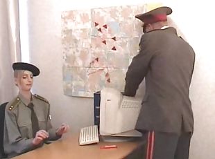 Military officers fucks his sexy secretary on her desk