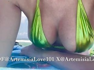 Artemisia Love and her big tits hanging out @ the beach OF@Artemisi...