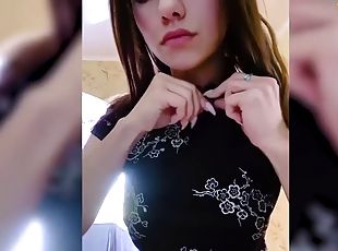 masturbare-masturbation, in-afara, adolescenta, camera-web, solo, bruneta