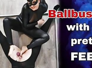 Ballbusting With Pretty Feet! Femdom Bondage CBT BDSM Piss Golden S...