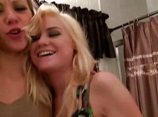 Three Horny Blondes Loves To Share Two Hard Cocks