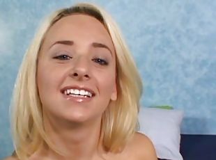 Dazzling blonde teen with hot ass giving massive python titjob in c...