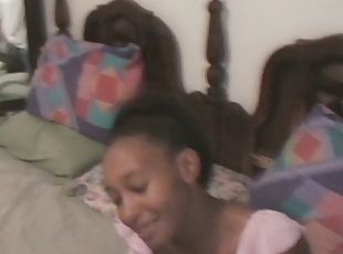 A homemade amateur video of an ebony couple getting their freak on