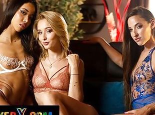 MIXEDX - Hottest Lesbian Threesome WIth Gorgeous Babes Amirah Adara, Lia Lin And Kelly Collins