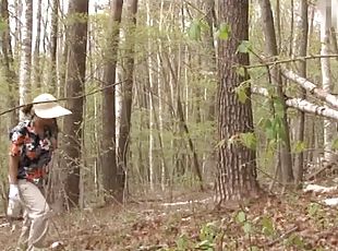 Mature Japanese golfer gets fucked in the woods by her caddy