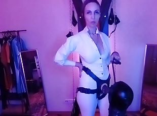 Dominatrix Eva Latex Fuck In Mouth Deepthroath Strapon Slave Femdom...