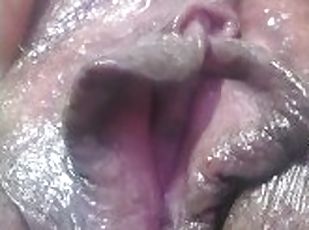 grosse, masturbation, orgasme, chatte-pussy, giclée, ébène, jouet, ejaculation-interne, belle-femme-ronde, serrée