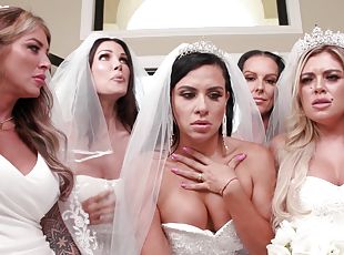 Brides swap the same dick between their tight holes in insane posit...
