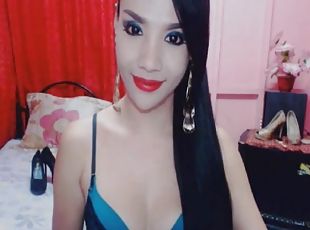 asiático, masturbação, babes, transsexual-tranny, webcam