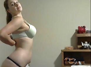 Cute cam girl from Texas strips in her bedroom just for you