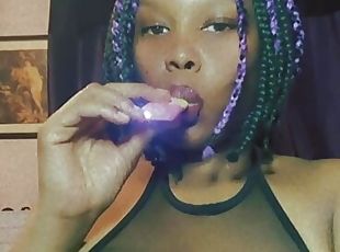 Smoking Fetish - Vaping - Big Tits Ebony Domme Tease - Inhale - Dig...