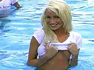 jemagat, janalar, ýaş, blondinka, basseýn, bikini, brunetka