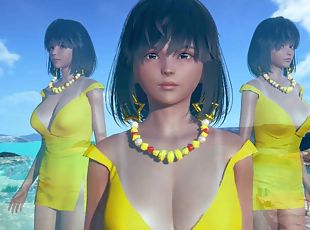 AI Shoujo Japanese beauty Sara in realistic 3D animated sex with mu...