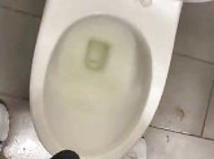 Shy bladder about to bust at crowded public restroom desperate fuck...