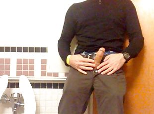 Jack-off in a hospital public toilet. Almost caught, I forgot to lo...