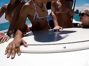 Brittany shae and piper perri fuck a big guy on his boat in front o...