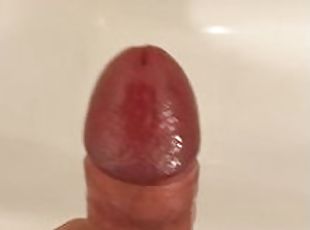 POV solo male stroking himself until strong orgasm, big dick, slow ...