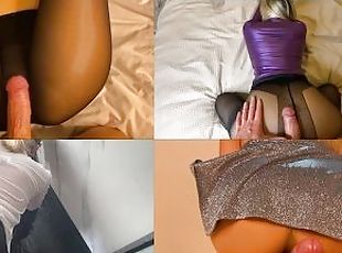 orgasmi, collant-di-nylon, amatoriali, mammine-mature, serie, neri, mutandine, donne-vestite-uomini-nudi, strette, feticci