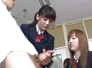 skolejente, lærer, babes, blowjob, japansk, handjob, uniform