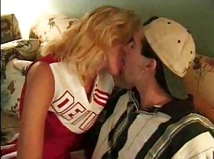 Fuck and suck with a hot blonde cheerleader