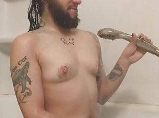 mandi, amatir, anal, mandi-shower, seorang-diri