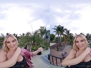 Busty babe Kayley Gunner thinks being rich is a huge aphrodisiac VR...