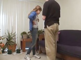 Father & daughter spanking