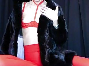 Mink fur and small tits worship PREVIEW - fetish italian goddess mistress Rebecca Diamante natural
